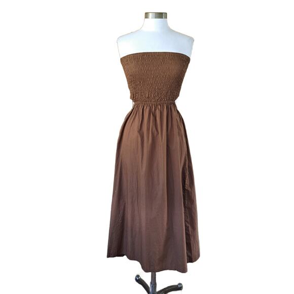 Faithfull the Brand Brown Midi Dress - Picture 2 of 13